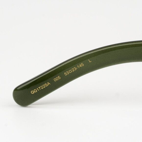 NEW Gucci GG1722SA 005 Transparent Dark Green Smoke Grey Unisex Oval Sunglasses - Picture 9 of 11